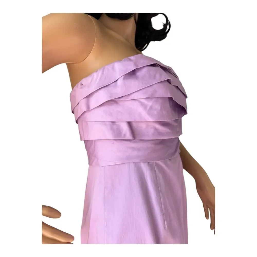 J. Crew Wave Bodice Strapless cotton lavender/ purple dress size 6